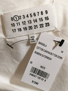 Maison Margiela Size XS White Cotton Jean Trucker Jacket NWT 2400-144-12119