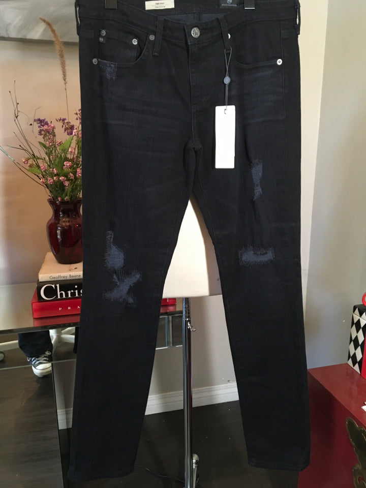 Adriano Goldschmed Size 29 Black Stretch Cigarette Jeans NWT 2400-329-31020