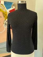 Load image into Gallery viewer, St. John Sport Size P Black Knit Turltleneck Jersey Sequin Top
