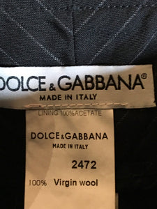 Dolce & Gabbana Size 42 Black Wool Pin Stripe Pants 2400-299-11020