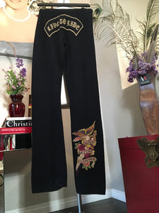 Amal Guessous Size S Black Cashmere Pants NWT 2400-420-5720