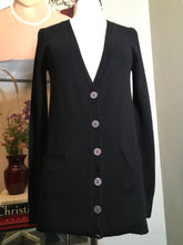 Load image into Gallery viewer, 291 Size 1 Black Cashmere Sweater ROCK AND ROLL Cardigan NWT 2400-811-12119
