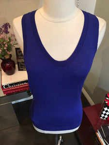 Alexander McQueen Size M Purple Wool & Silk Cashmere Knit Top 2400-753-12119