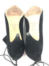 Load image into Gallery viewer, Kate Spade 8.5 Black Suede Leather Tie Back Ankle Boots 1-457-02621
