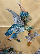 Load image into Gallery viewer, Hermes Yellow Teal Blue Birds Silk Scarf 2870-11-11121
