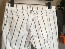 Load image into Gallery viewer, Closed Size 28 White &amp; Black Cotton Striped Pants NWT 2400-404-22920
