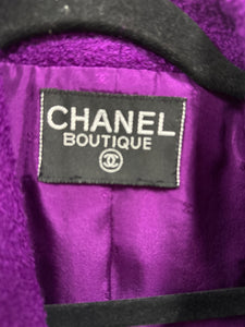 Chanel Size M Purple Wool Boucle Blazer