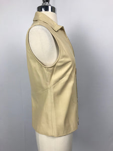 Burberry Prorsum Size 42  Tan Leather Vest - 1580-41-9818