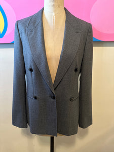 Stella McCartney Size 42 Gray Wool Houndstooth Jacket Blazer