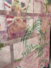 Load image into Gallery viewer, Hermes Pink Black Roses Silk Chiffon Dress Scarf
