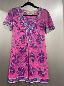 Pucci Vintage Pink Blue Polyester Chemise