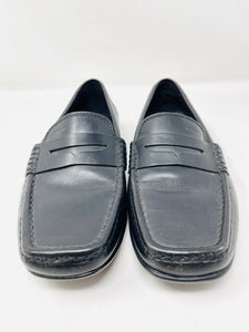 Geox 6 Black Leather Driving Shoes Loafers 1-440-8721