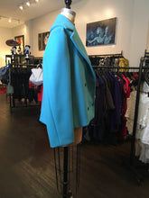 Load image into Gallery viewer, Balenciaga Blue Wool Blend Double Breasted Pea Coat  Runway 2014
