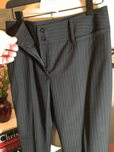 Load image into Gallery viewer, Dolce &amp; Gabbana Size 42 Black Wool Pin Stripe Pants 2400-299-11020
