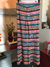 Load image into Gallery viewer, Missoni Size 42 Pink &amp; Green Waffle Striped Knit Striped Pants 2400-386-11820
