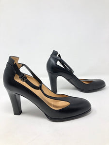 Veronique Branquinho Black Leather Mary Jane Pumps 1-437-8721
