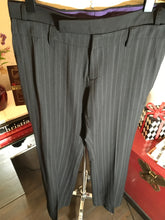 Load image into Gallery viewer, Barbara Bui Size 40 Black Wool Wid Leg Pinstripe Pants 2400-456-11020
