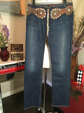 Load image into Gallery viewer, Adriano Goldschmed Size 27 Bluen Leather Waist Jeans 2400-283-52120
