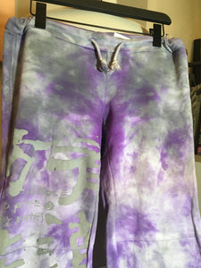 The People of the Labyrinths Purple Hand Painted Sweatpants 2400-425-91020