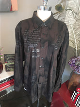 Load image into Gallery viewer, Signum Size L Brown Cotton Script Long Sleeve Shirt 2400-69-5720
