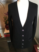 Load image into Gallery viewer, 291 Size 1 Black Cashmere Sweater ROCK AND ROLL Cardigan NWT 2400-811-12119
