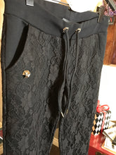 Load image into Gallery viewer, Philipp Plein Size S Black Cotton Lace Sweatpants 2400-400-12519
