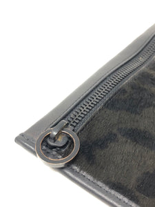Alexander Wang Black Animal Print Calf Hair Wristlet Bag Purse 1-535-113021