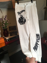 Load image into Gallery viewer, Philipp Plein White Cotton Black Beaded ROAR Sweatpants 2400-446-9920
