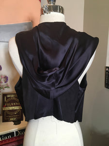 Haider Ackermann Size 38 Black Purple Satin Vest NWT 2400-140-12119