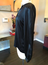 Load image into Gallery viewer, Brand Valentino Size S Black &amp; Ivory Silk Satin Blouse - 2217-35-72319
