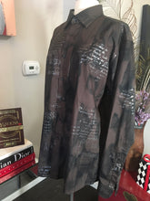 Load image into Gallery viewer, Signum Size L Brown Cotton Script Long Sleeve Shirt 2400-69-5720
