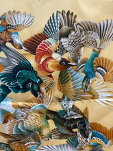 Load image into Gallery viewer, Hermes Yellow Teal Blue Birds Silk Scarf 2870-11-11121
