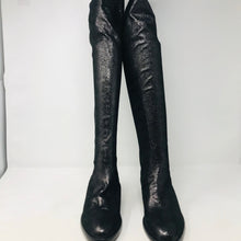 Load image into Gallery viewer, Amanda Gregory 37 Gunmetal Stretch Leather Over the Knee Boots 2400-532-12220
