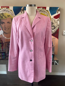 Akris Size 12 Pink Cashmere Silk Blazer