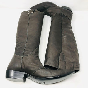 Gianni Barbato 38 Brown Leather Knee High Pointed Toe Boots 2400-545-102220