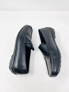 Geox 6 Black Leather Driving Shoes Loafers 1-440-8721