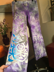 The People of the Labyrinths Purple Hand Painted Sweatpants 2400-425-91020