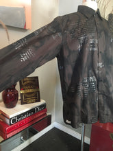 Load image into Gallery viewer, Signum Size L Brown Cotton Script Long Sleeve Shirt 2400-69-5720
