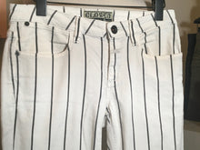 Load image into Gallery viewer, Closed Size 28 White &amp; Black Cotton Striped Pants NWT 2400-404-22920
