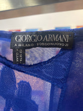 Load image into Gallery viewer, Giorgio Armani Blue Floral Sheer Silk Scarf
