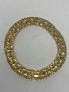 Vintage Gold Metal Choker Necklace 1980s