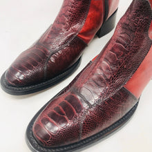 Load image into Gallery viewer, Gianni Barbato 37.5 Red Leather Crock Ankle Boots 2400-539-12820
