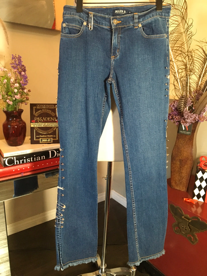 Allen B Size 30 Blue Stretch Cotton Safety Pins Jeans 2400-282-52120