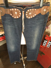 Load image into Gallery viewer, Adriano Goldschmed Size 27 Bluen Leather Waist Jeans 2400-283-52120
