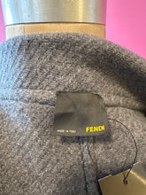 Load image into Gallery viewer, Fendi Size 40 Gray Wool Pea Coat
