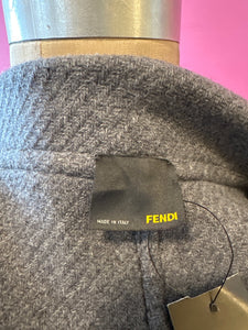 Fendi Size 40 Gray Wool Pea Coat