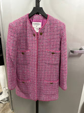 Load image into Gallery viewer, Chanel Size 36 Pink Baby Blue Wool Boucle Jacket
