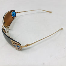 Load image into Gallery viewer, Loree Rodkin Metal Brown Gold Peace Sign Cher Sunglasses 2400-635-3820
