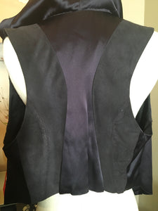 Haider Ackermann Size 38 Black Purple Satin Vest NWT 2400-140-12119