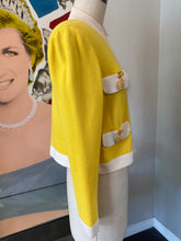 Load image into Gallery viewer, St. John Yellow Santana Knit Boxy Pinapple Button Jacket
